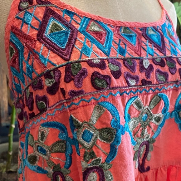 Umgee Tangerine Embroidered Bohemian Tank Top - Picture 10 of 12